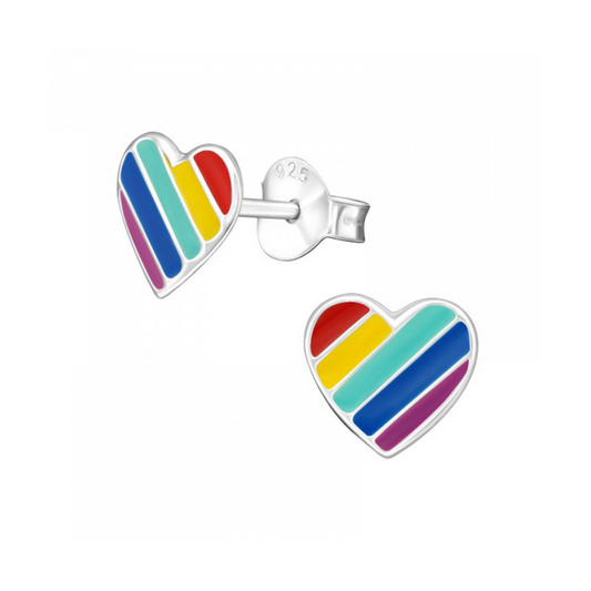 E-110 Rainbow Heart Earrings