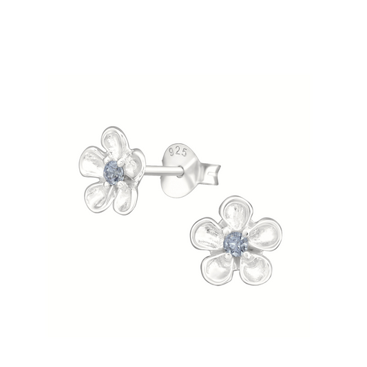 E-48 Flower with CZ Earrings