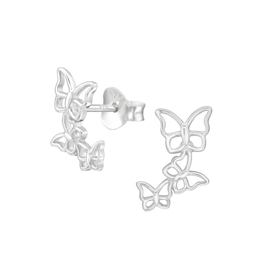 E-63 Tiny Trail of Butterflies Earrings