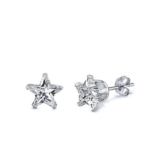 E-72 Star CZ Stud Earrings