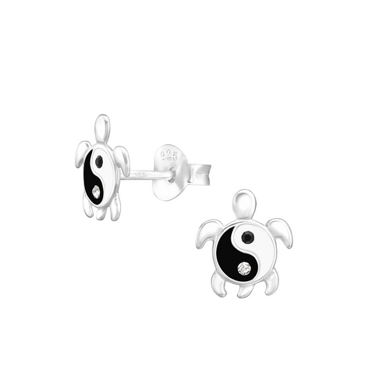 E-97 Yin Yang Turtle Earrings