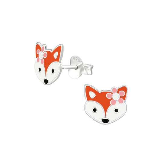 E-99 Fox with Flower Earrings