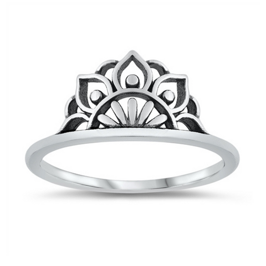 R-22 Half Lotus-Mandala Ring