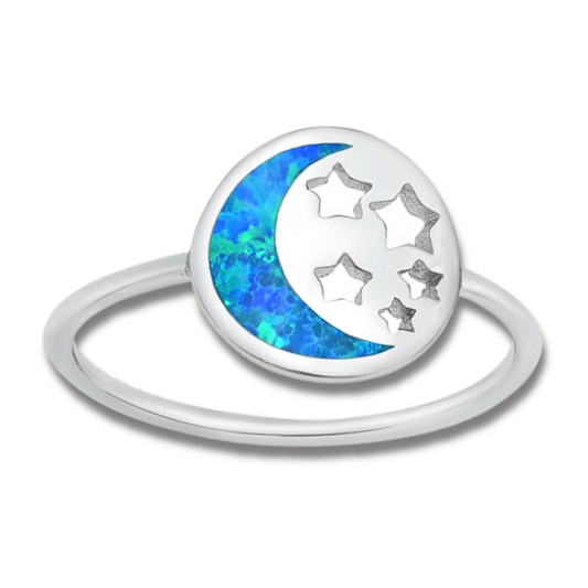 R-51 Blue Opal Celestial Ring