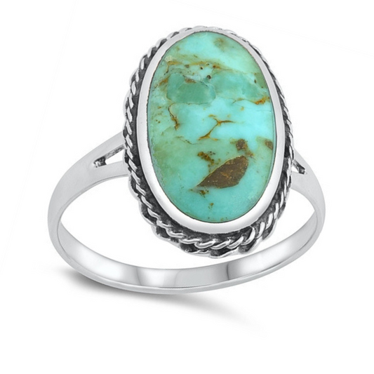 R-68 Large Oval Turquoise Ring