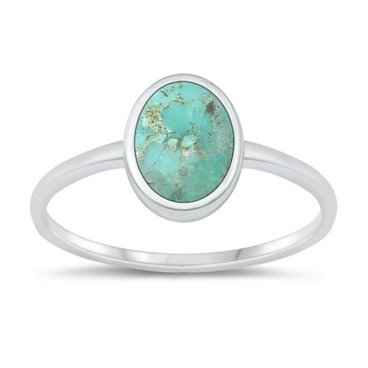 R-69 Small Oval Turquoise Ring