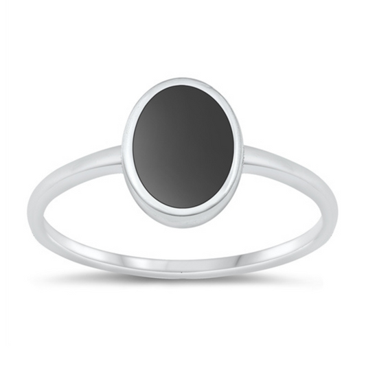 R-74 Oval Genuine Black Onyx Ring