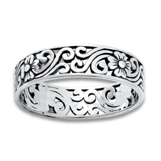 R-76 Flower Filigree Band