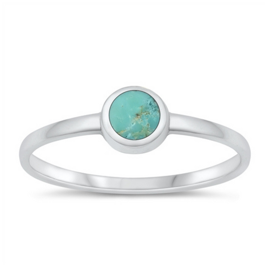 R-88 Tiny Round Turquoise Ring