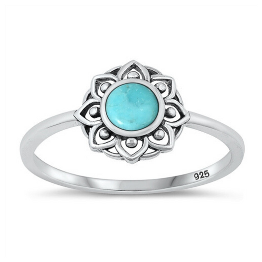 R-97 Turquoise Lotus Ring